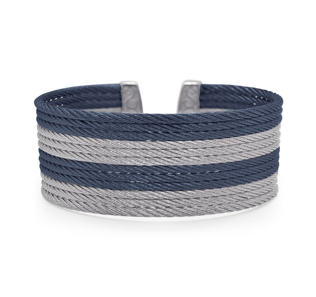 ALOR Blueberry & Grey Cable Cuff Essentials 12-Row Cuff