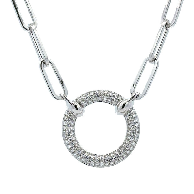 Nava Dee 14K White Gold Diamond Circle Necklace