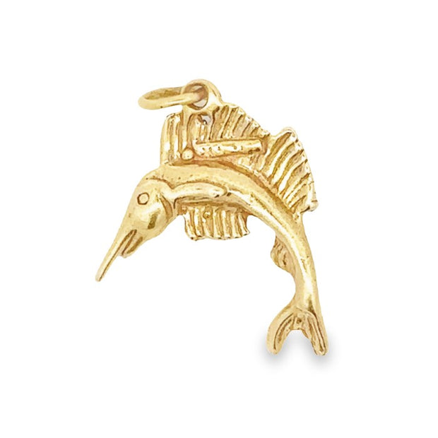Estate 14K Yellow Gold Marlin Charm