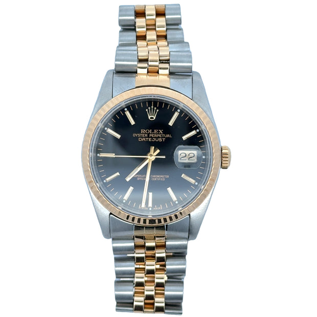 Estate 18K Yellow Gold & Stainless Steel Rolex Datejust
