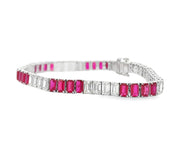 Platinum Ruby & Diamond Tennis Bracelet