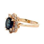 Estate 14K Yellow Gold Sapphire & Diamond Ring