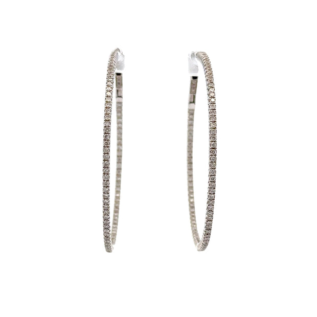 Estate 18K White Gold Thin Diamond Hidalgo Earrings