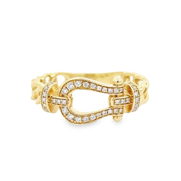 D.M. Kordansky 14K Yellow Gold Diamond Stirrup Ring
