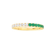 14K Yellow Gold 50/50 Emerald & Diamond Ring