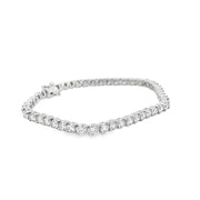 Platinum Two Prong Diamond Tennis Bracelet