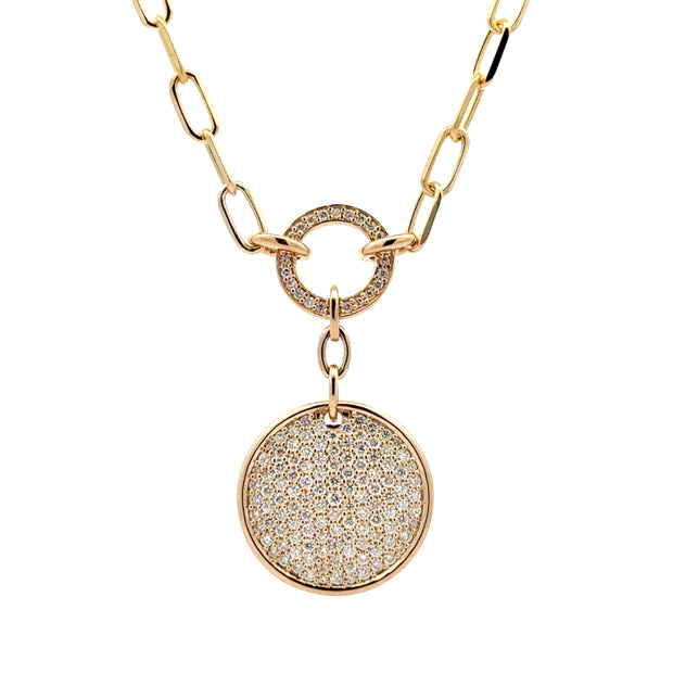 14K Yellow Gold Pavé-Set Diamond Necklace