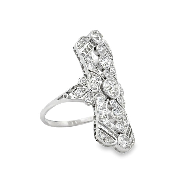 Estate Vintage Platinum Diamond Cocktail Ring