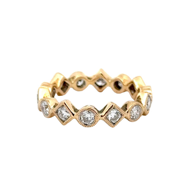 Estate 18K Yellow Gold Diamond Eternity Rings