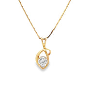 Estate 14K Yellow Gold Free-Form Diamond Necklace