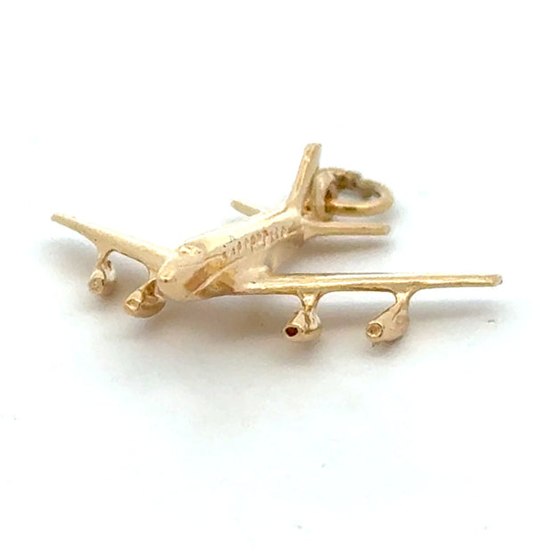 Estate 14K Yellow Gold Airplane Charm