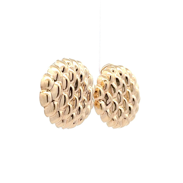 Estate 14K Yellow Gold Clip-On Button Earrings