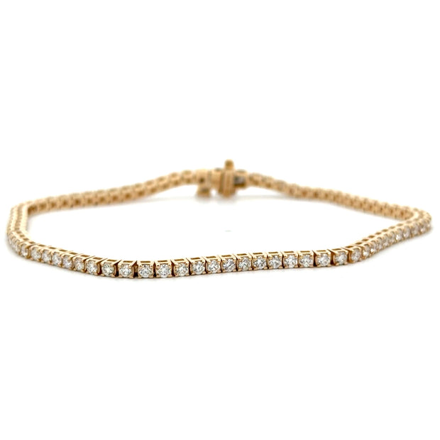 14K Yellow Gold Diamond Tennis Bracelet