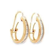 Estate 14K Yellow Gold Baguette Diamond Earrings