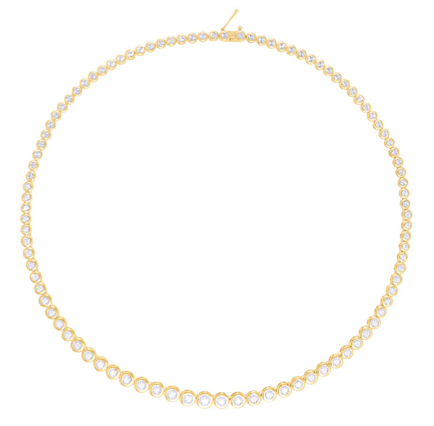 14K Yellow Gold Graduated Diamond Tennis Necklace