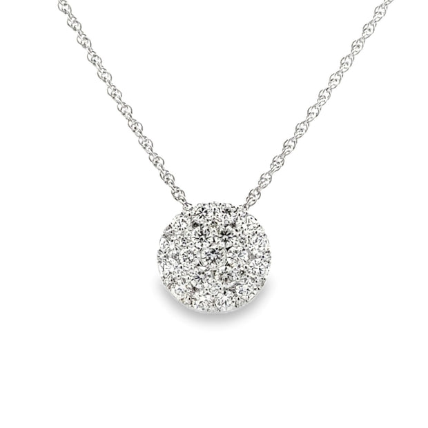 14K White Gold Pavé Diamond Necklace