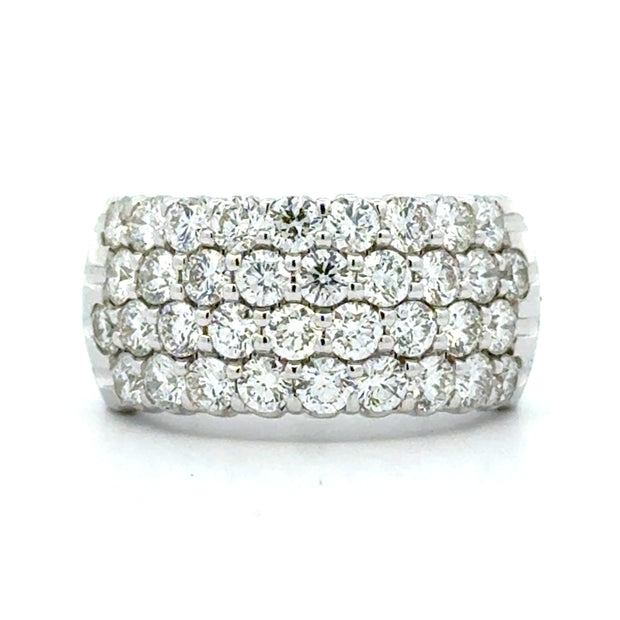 14K White Gold Wide Diamond Cocktail Ring