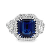 Platinum Sapphire & Diamond Ring