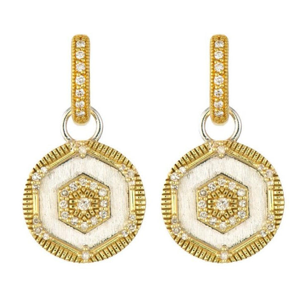 JudeFrances Mixed Metal Diamond Circle Earring Charms