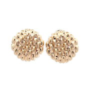 Estate 14K Yellow Gold Clip-On Button Earrings