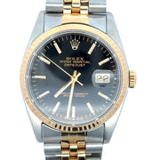 Estate 18K Yellow Gold & Stainless Steel Rolex Datejust