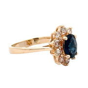 Estate 14K Yellow Gold Sapphire & Diamond Ring