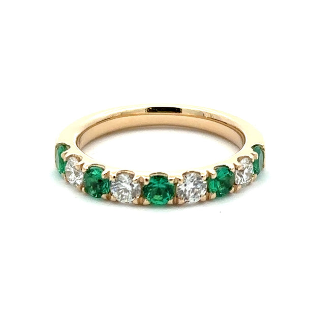 David Kord 14K Yellow Gold Emerald & Diamond Ring