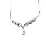 Estate 14K White Gold Diamond Dangle Necklace