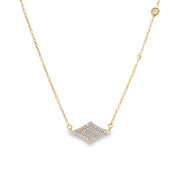 Estate 18K Yellow Gold Pavé Diamond Necklace