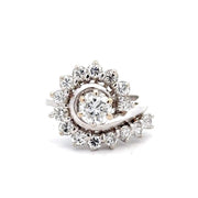 Estate 14K White Gold Spiral Diamond Ring