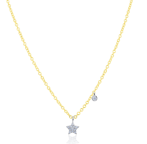 Meira T 14K Gold Dainty Dangling Diamond Star Necklace