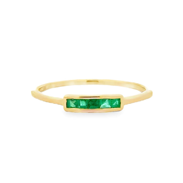 14K Yellow Gold & Emerald Stackable Ring