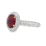 Platinum & 18K Yellow Gold Ruby & Diamond Ring