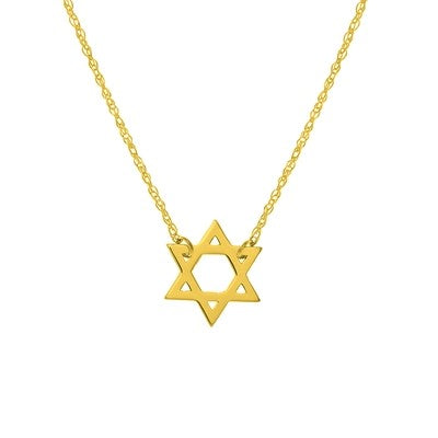 14K Yellow Gold Mini Star of David Necklace