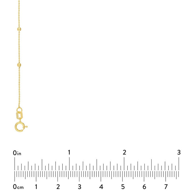 14K Yellow Gold Mini Ball Station Bead Chain Necklace