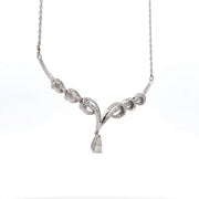 Estate 14K White Gold Diamond Dangle Necklace