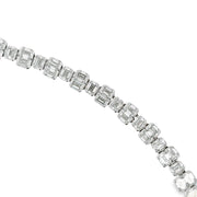 Platinum Emerald-cut Diamond Tennis Bracelet