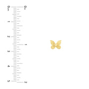 14K Yellow Gold Fluted Butterfly Micro Stud Earrings