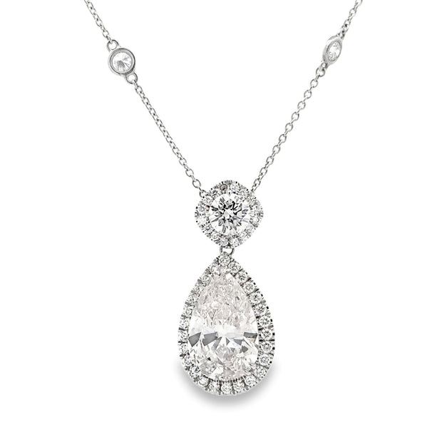 Platinum Pear-Shape Diamond Necklace
