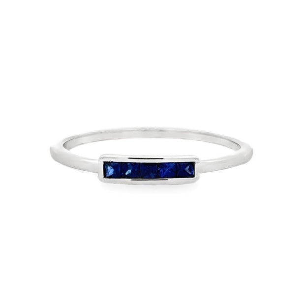 14K White Gold & Sapphire Stackable Ring