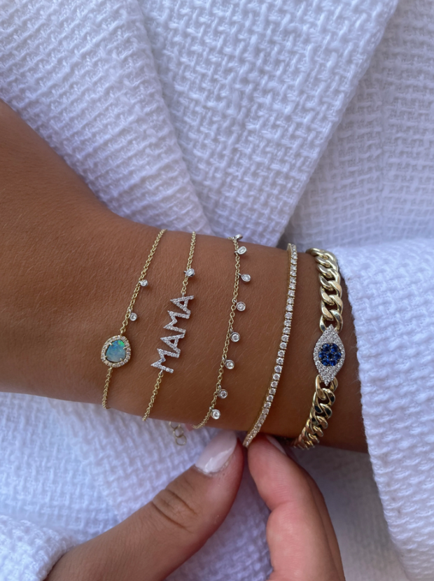 Meira T 14K Yellow Gold Sapphire & Diamond Evil Eye Bracelet