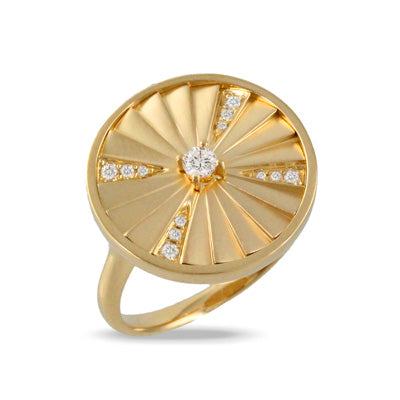 Doves 18K Yellow Gold Diamond Ring