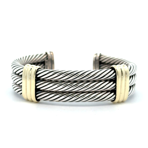 Estate Sterling Silver & 14K Yellow Gold David Yurman Bracelet