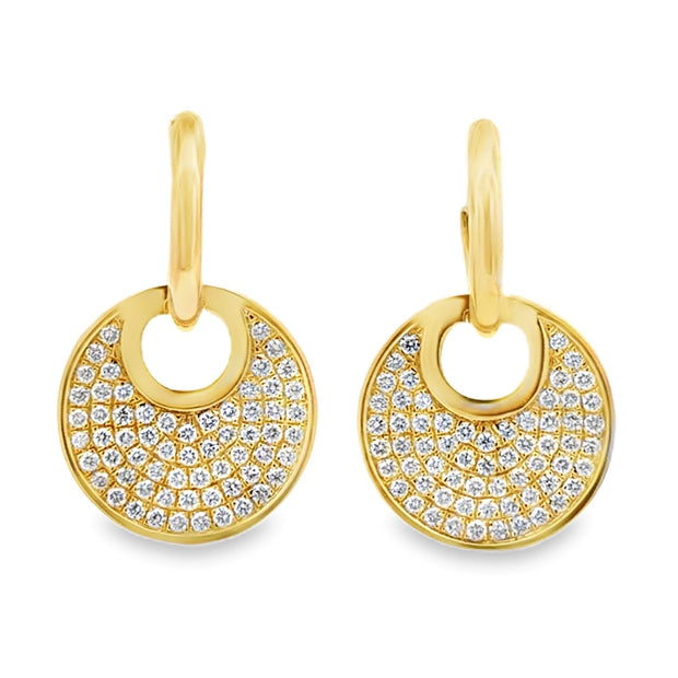 Nava Dee 14K Yellow Gold Diamond Disc Earrings