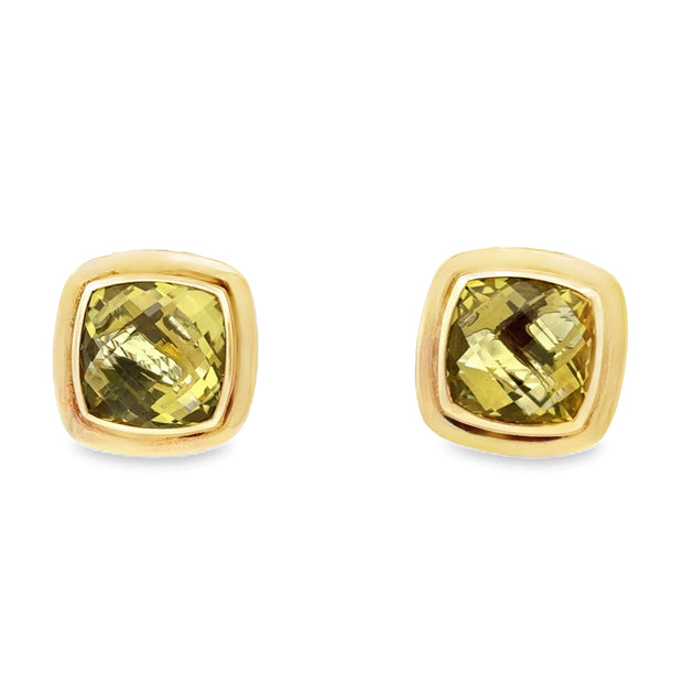 Estate Stelring Silver & 18K Yellow Gold David Yurman Peridot Earrings