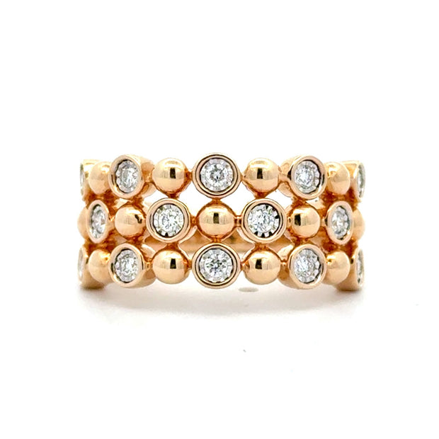14K Yellow Gold Illusion-Set Contemporary Diamond Ring