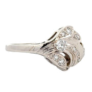 Estate 14K White Gold Diamond Cocktail Ring