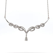 Estate 14K White Gold Diamond Dangle Necklace