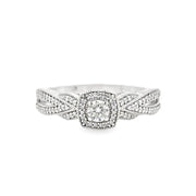 Estate 10K White Gold Diamond Ring