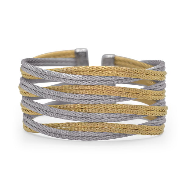 ALOR Yellow & Grey Cable Oversized Entwine Cuff